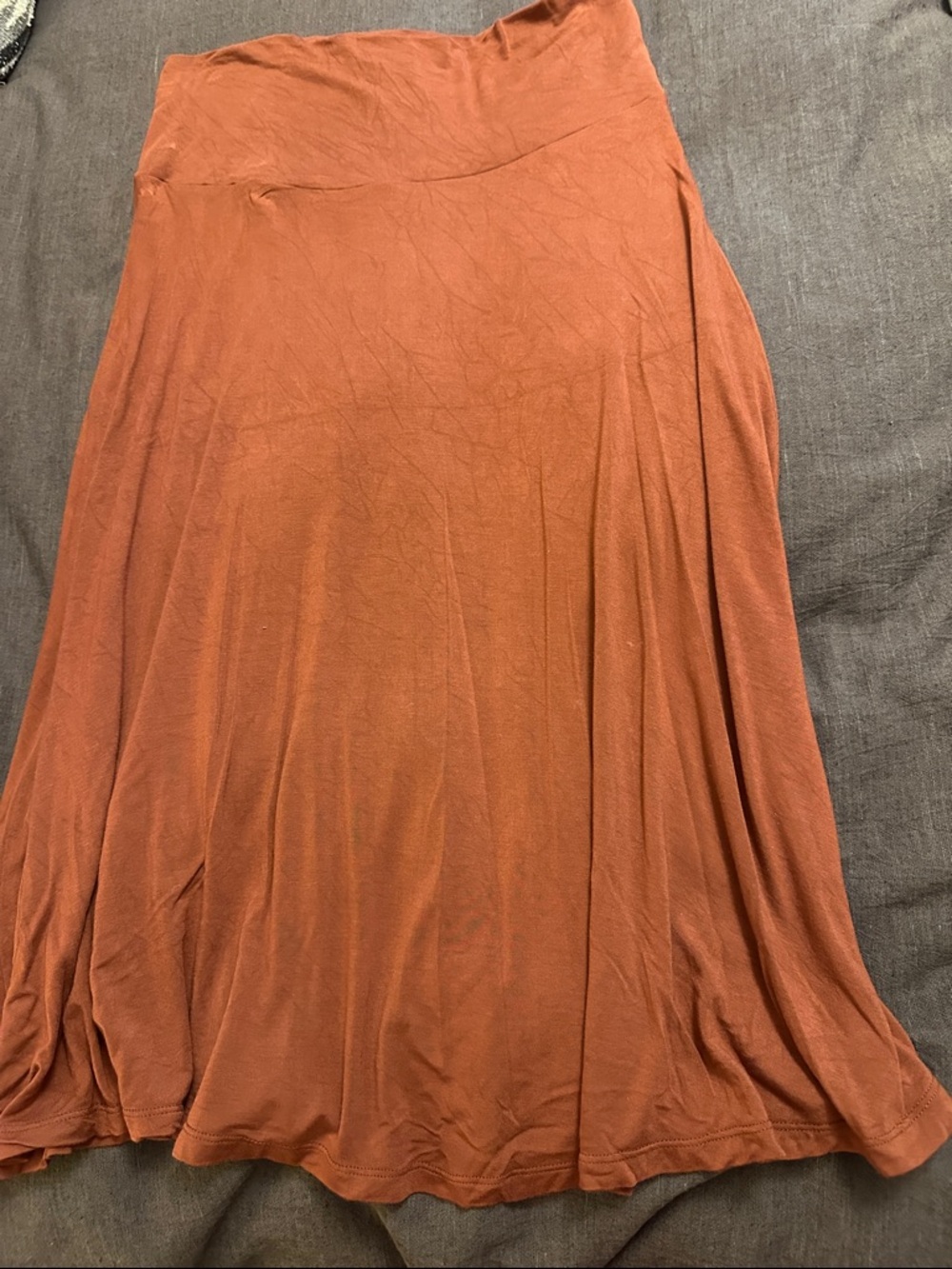 Women's Brown Midi Skirt - Flared Comfort Fit